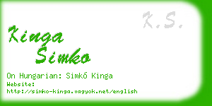 kinga simko business card